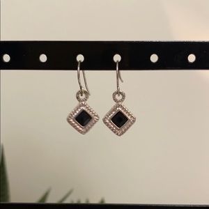 Black/Silver Triangle Earrings